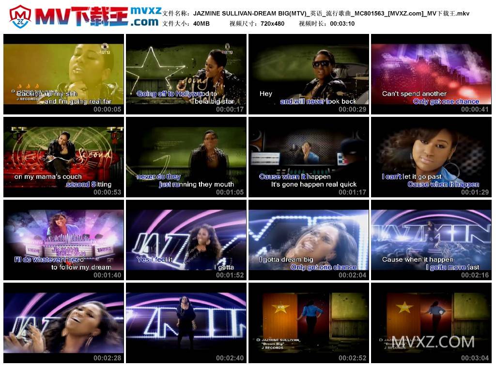 JAZMINE SULLIVAN-DREAM BIG(MTV)_英语_流行歌曲_MC801563